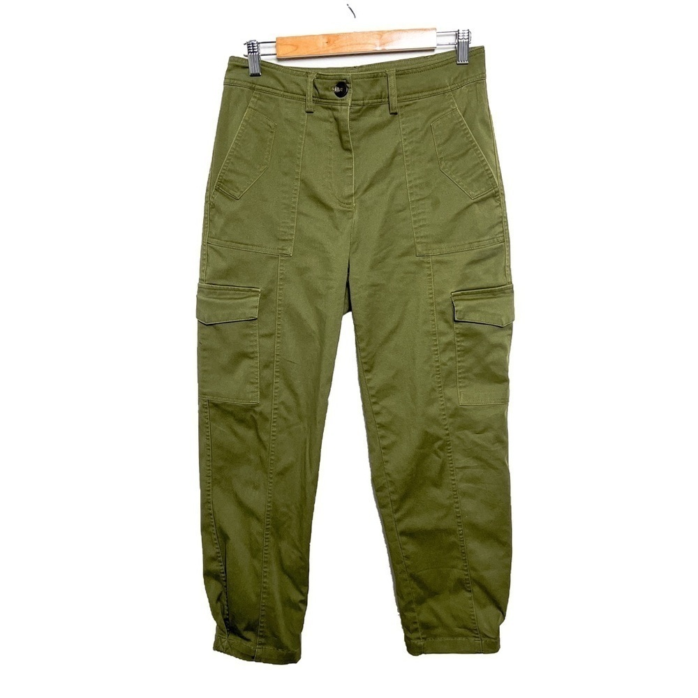 Jason Wu Olive Army Green Tailored Cargo Pants Capri Cutoffs Size Small Designer